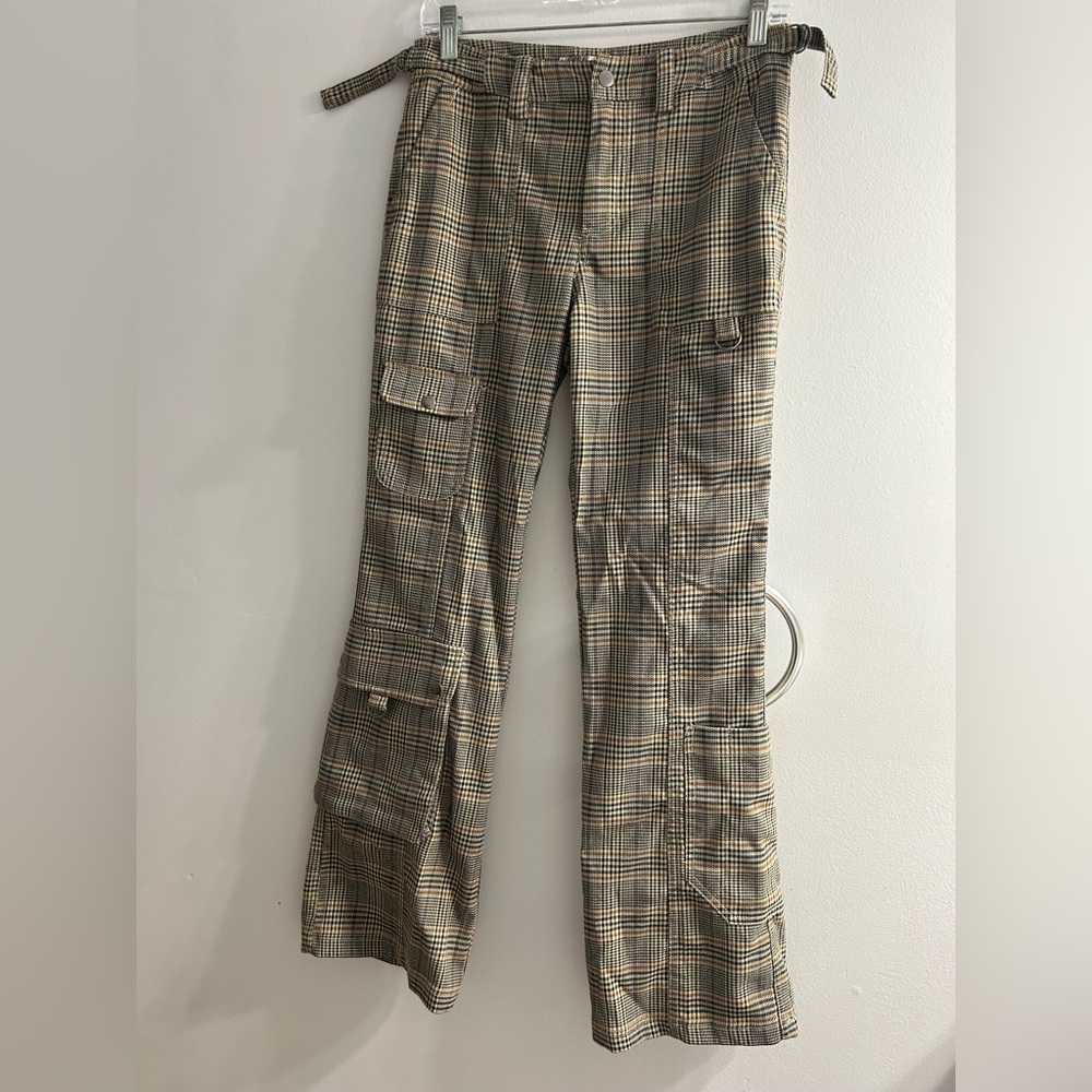 Urban outfitters plaid flare cargo utility pants - Picture 4 of 9